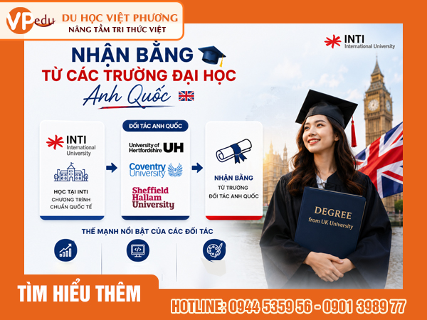 Nhận bằng từ các trường đại học Anh Quốc danh tiếng