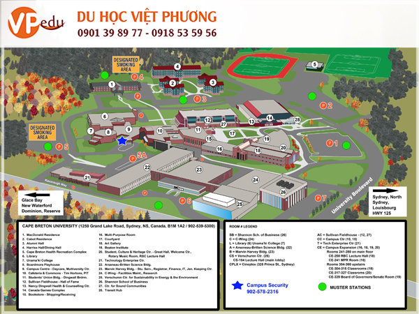 Sơ đồ tổng quan trường Cape Breton University