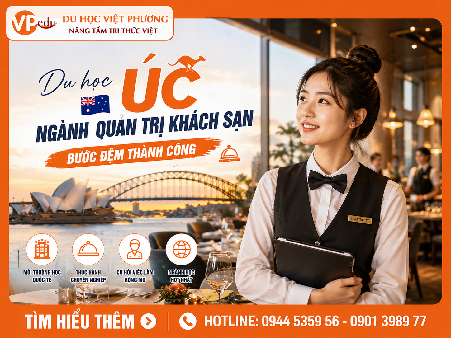 Du học Úc Ngành Quản trị Khách Sạn, bước đệm thành công