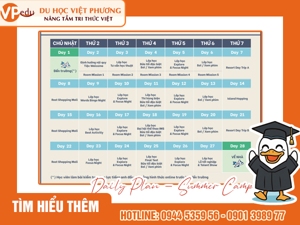 Lịch  trình du học hè của IMS