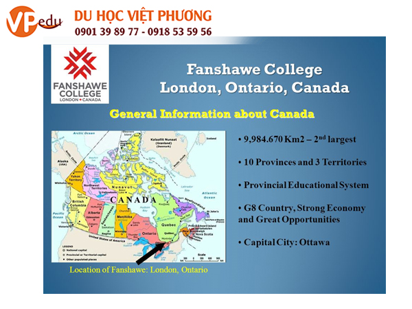 Vị trí địa lý của Fanshawe College, Canada