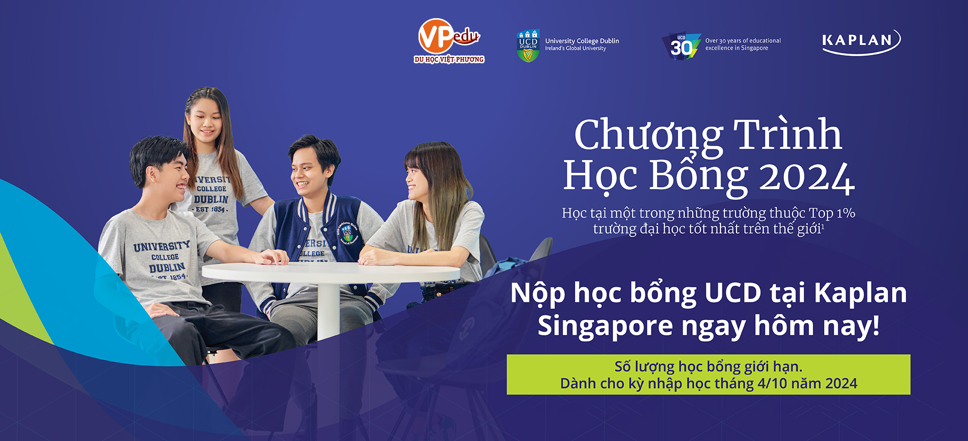 Học bổng hấp dẫn lên đến 10,000 SGD từ UCD