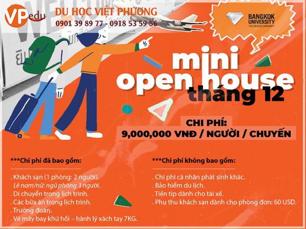 Tổng chi phí cho chương trình open house của Đại học Bangkok