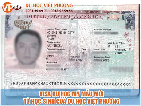 Mẫu visa du học loại mới từ học sinh của team Du Học Việt Phương