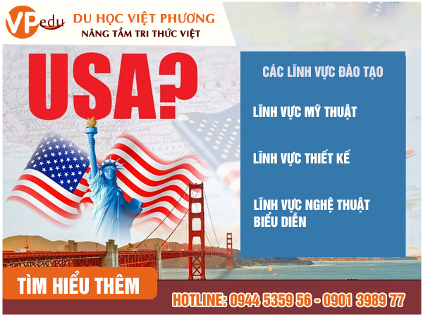 Các lĩnh vực nghệ thuật khi du học Mỹ