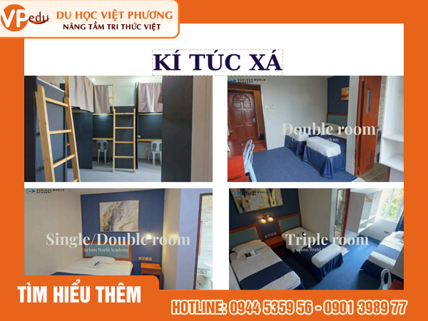 Không gian các loại phòng trong KTX của trường