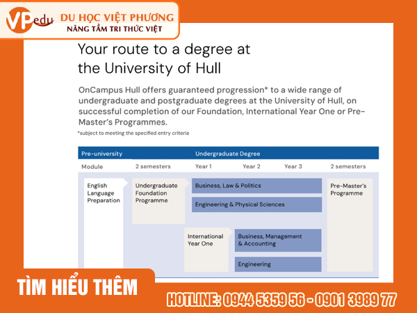 Lộ trình học tại University of Hull thông qua Oncampus