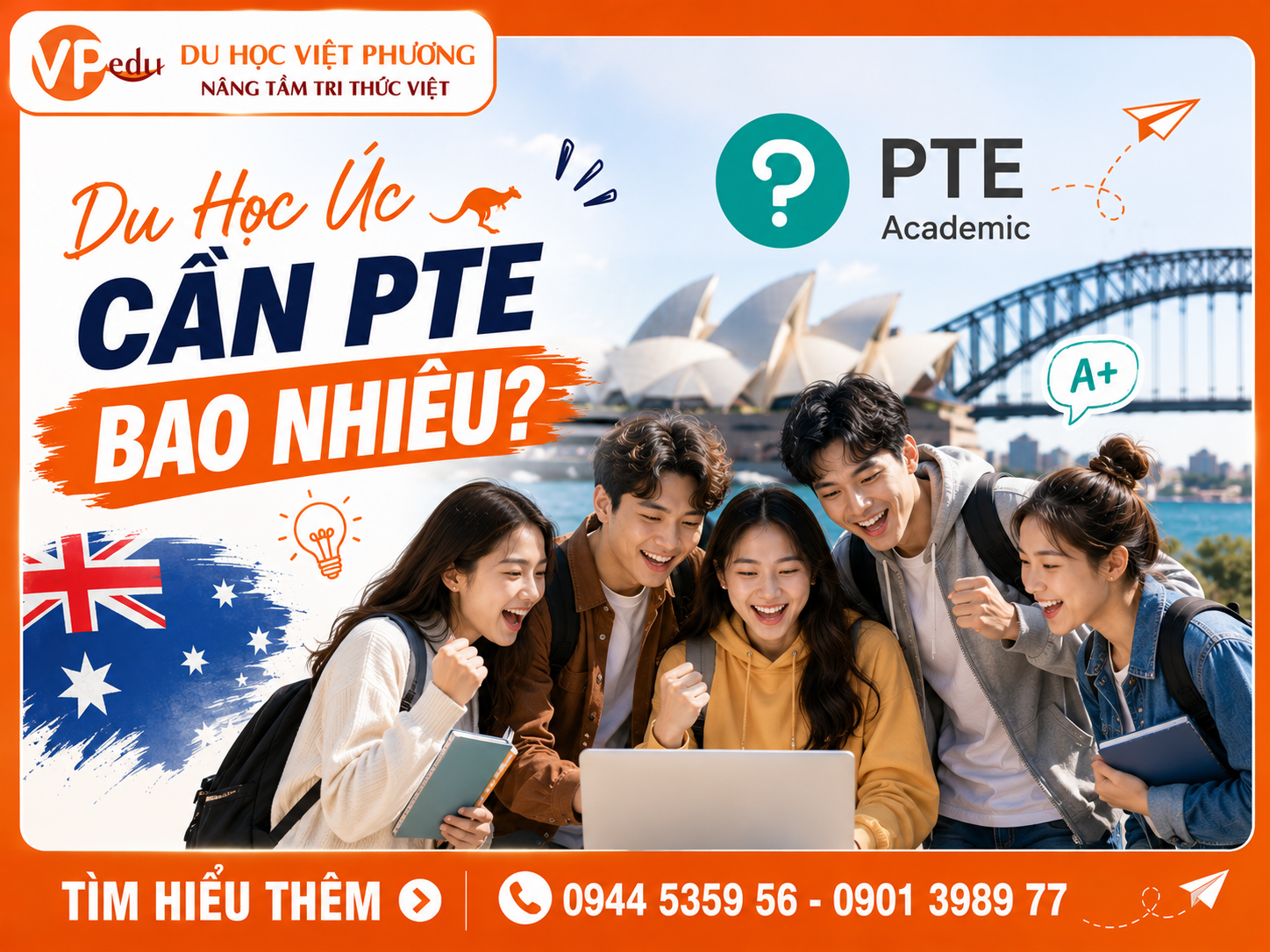 Du học Úc cần PTE bao nhiêu?