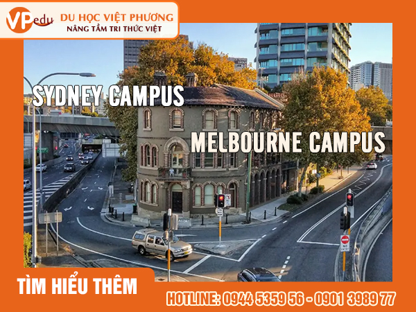 Hai campus tại trung tâm Sydney và Melbourne